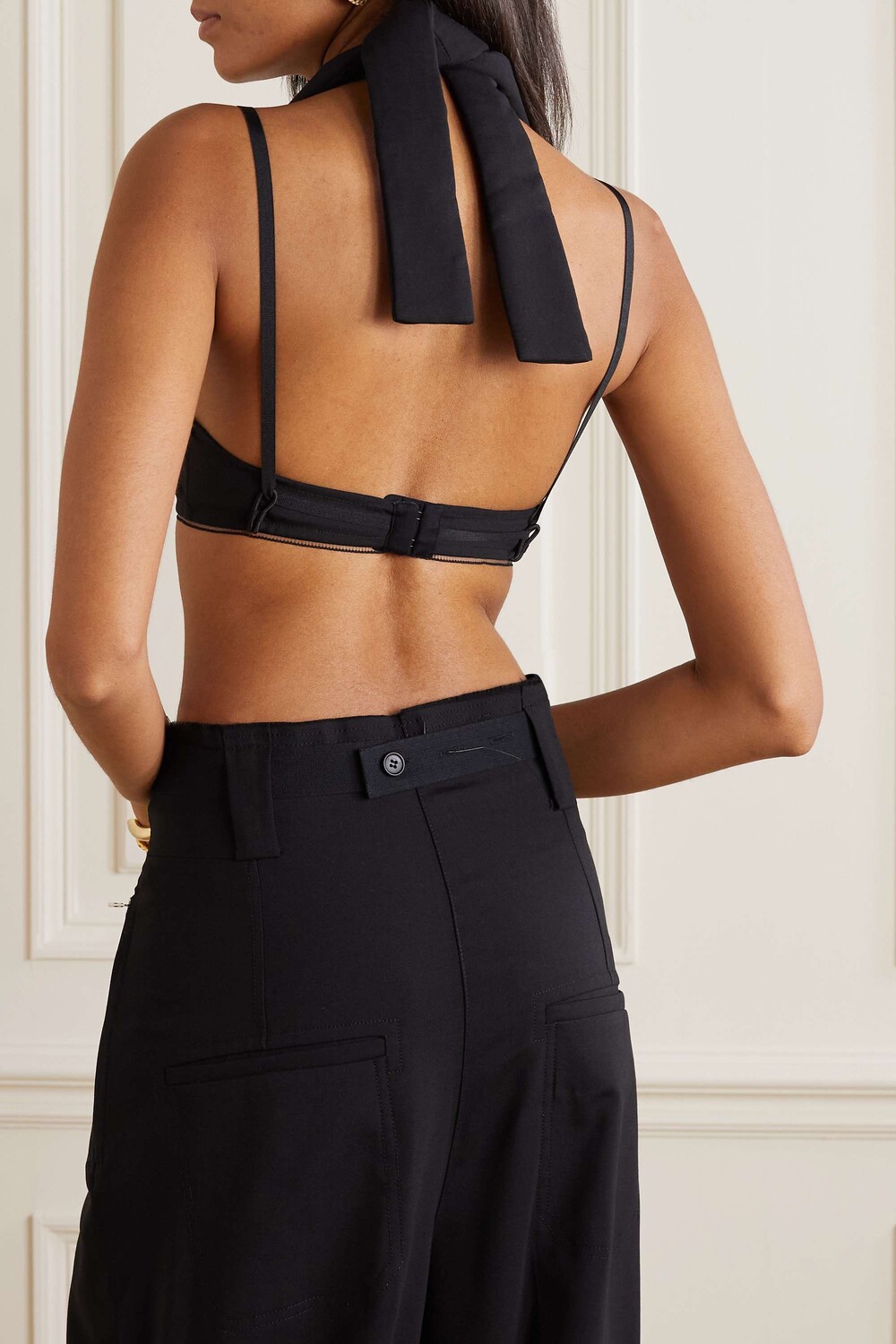 

JACQUEMUS топ Cuscinu из смесовой шерсти с вырезом халтер, черный