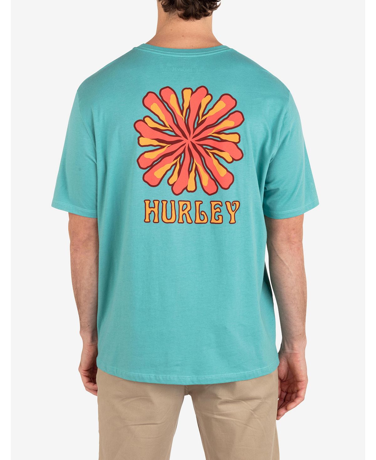 Мужская футболка Nuvo Wheel с коротким рукавом на каждый день Hurley мужская повседневная футболка с короткими рукавами и четырьмя углами hurley