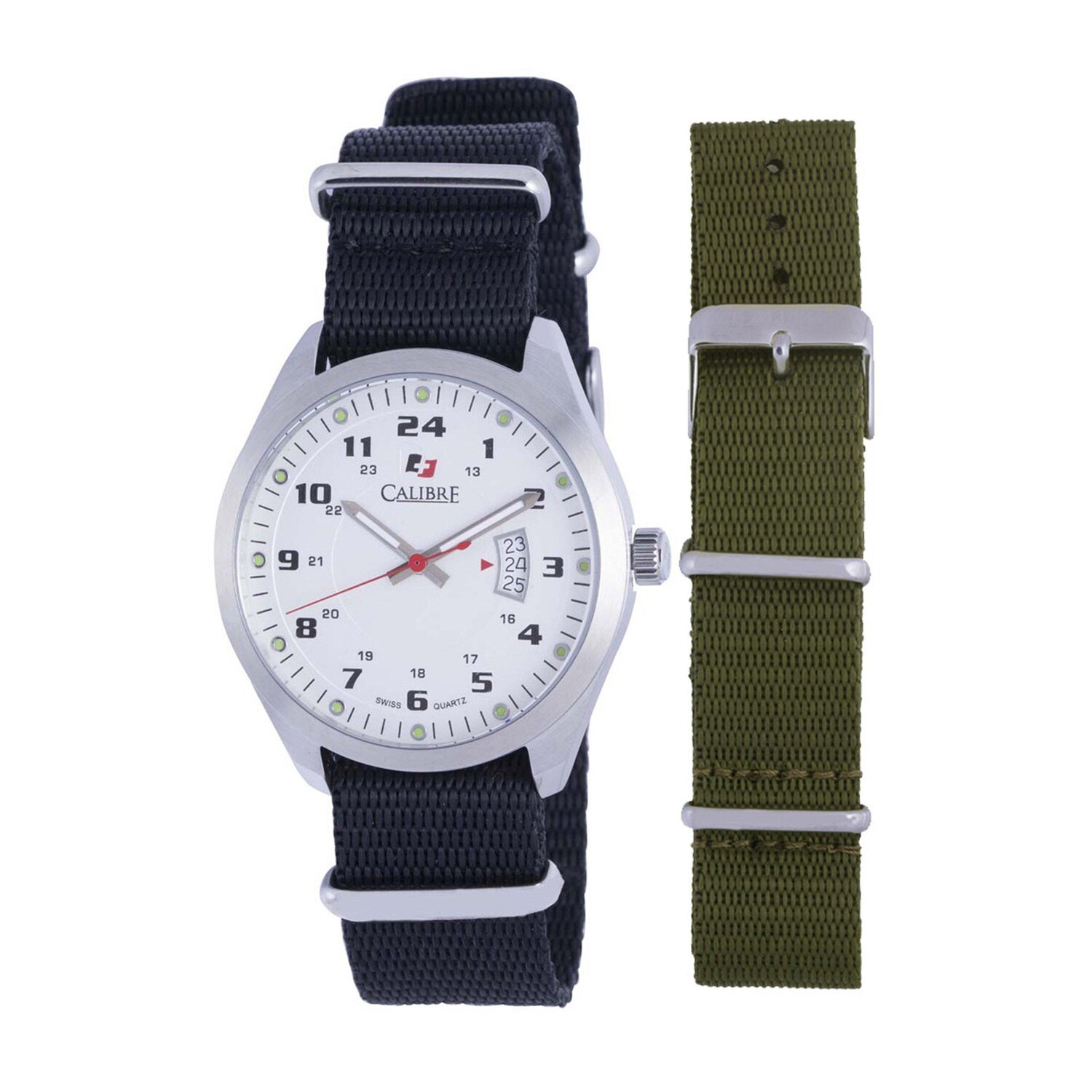 

Часы Trooper Swiss Watch с парусиновым ремешком Calibre, темно-синий