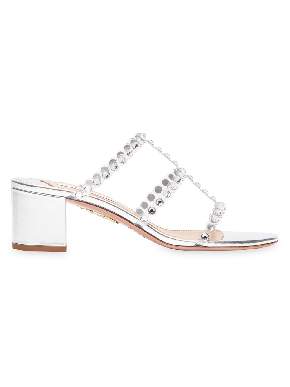 

Украшенные мюли Tequila из плексигласа Aquazzura, серебряный