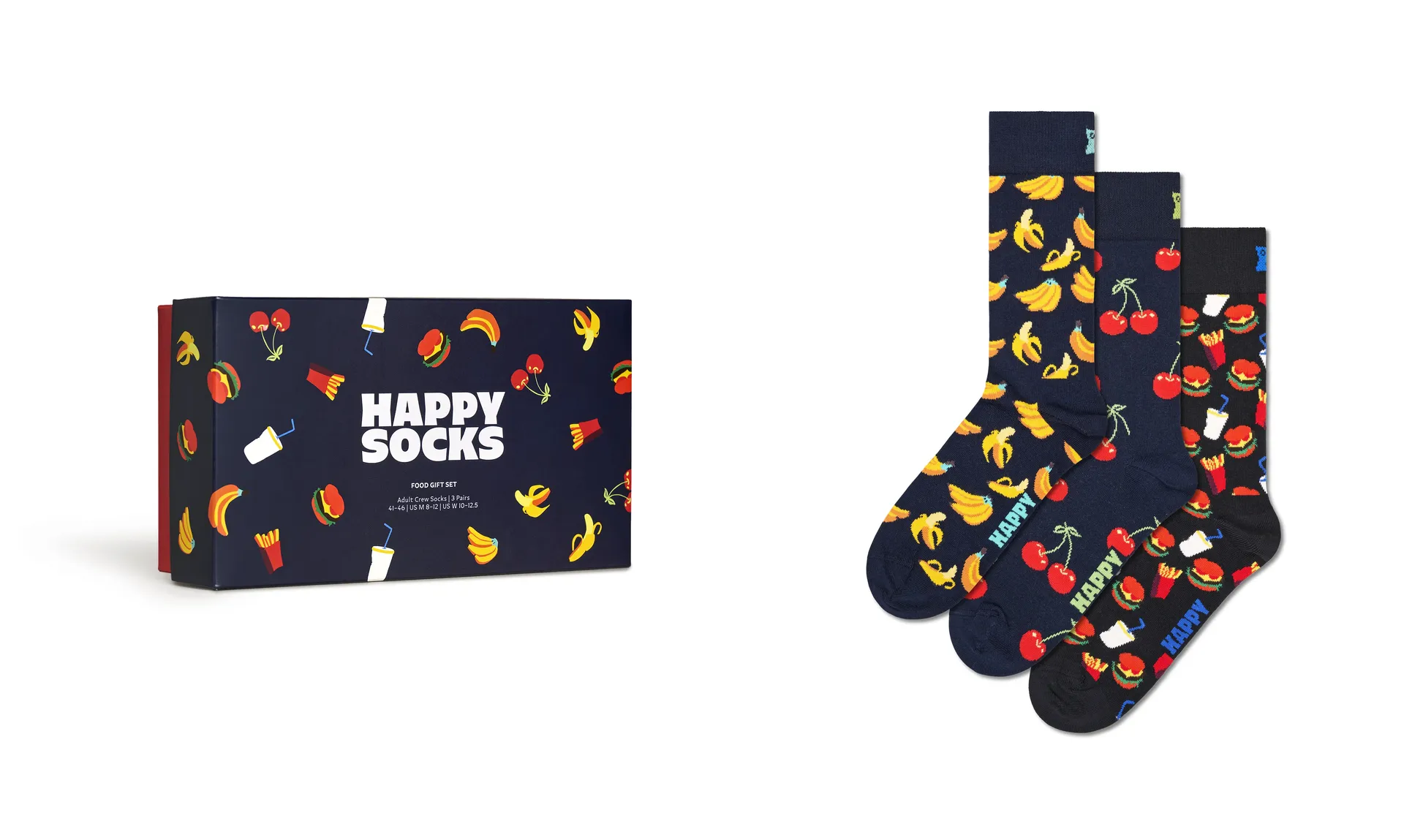 

Носки Happy Socks (коробка, 3 пары), продуктовый подарочный набор, цвет Bunt