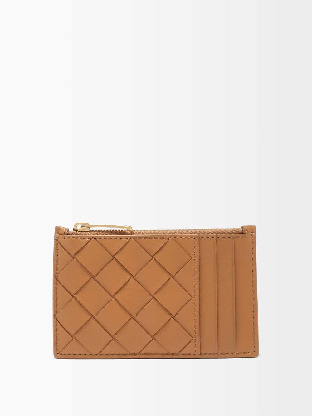 

Визитница из кожи intrecciato на молнии Bottega Veneta, коричневый