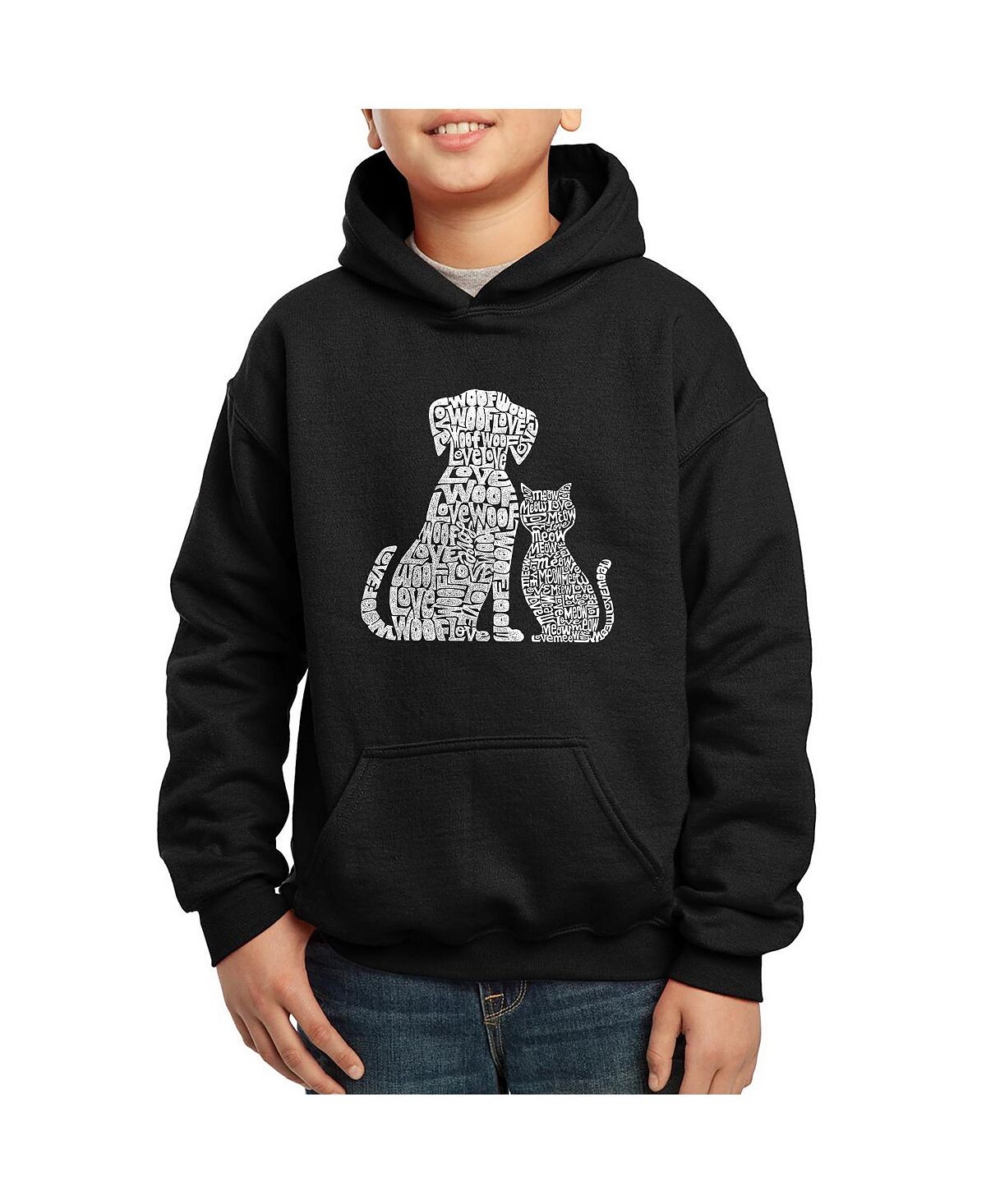 

Толстовка с капюшоном Big Boy's Word Art - Собаки и кошки LA Pop Art