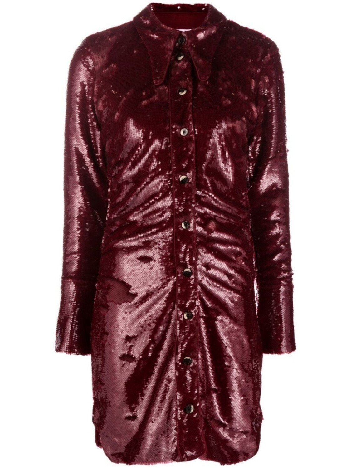 

GANNI платье мини с пайетками, красный