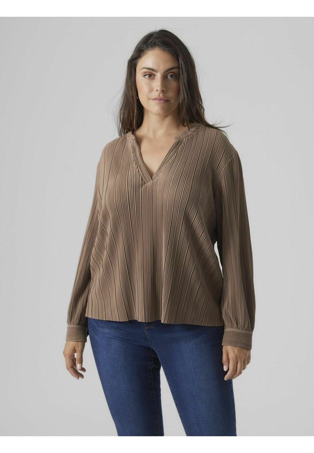 

Блузка Vero Moda Curve VMAURORA LS, цвет brown lentil