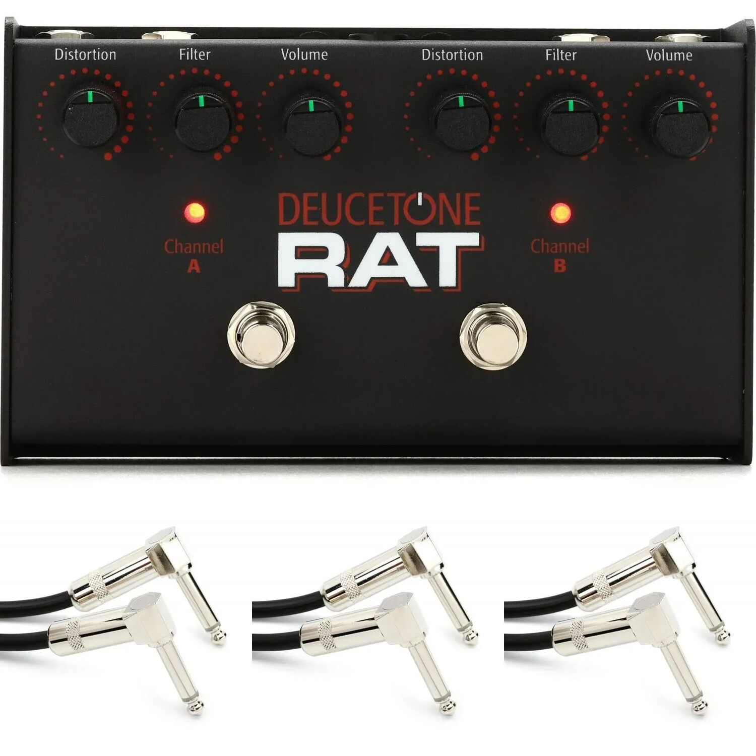 

Педаль Pro Co Deucetone RAT Dual Distortion/Fuzz/Overdrive с 3 патч-кабелями