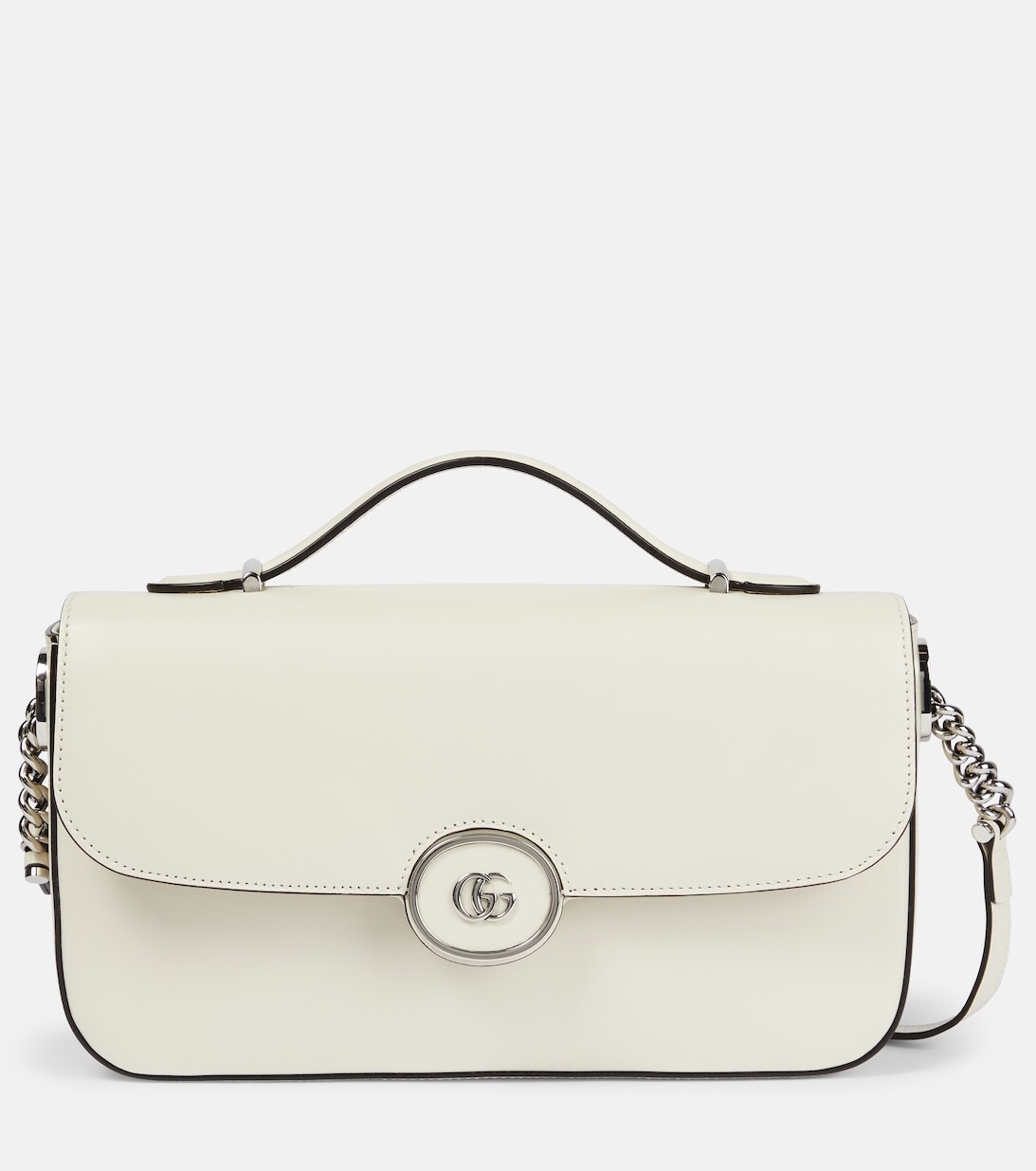 

Маленькая кожаная сумка на плечо Petite GG Gucci, белый