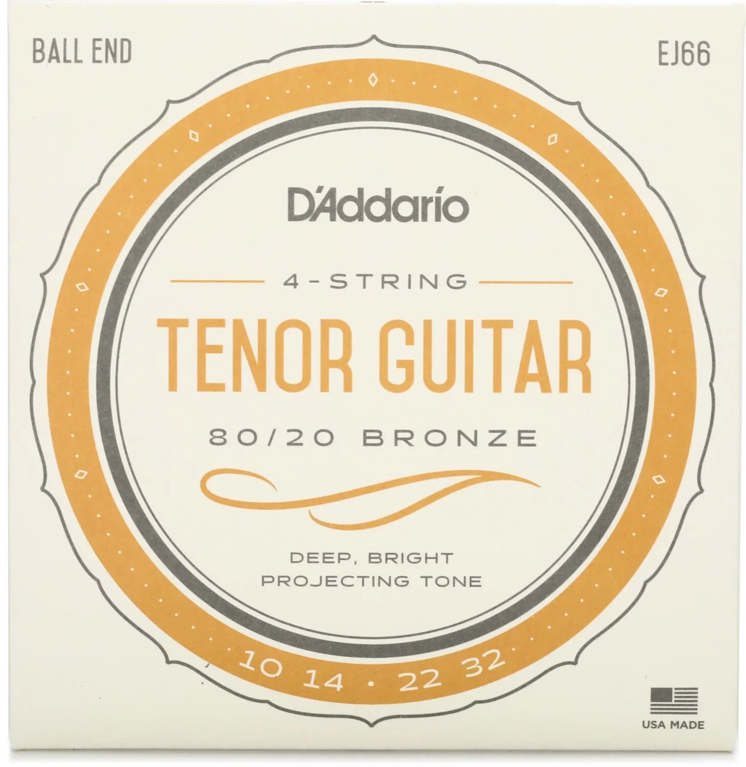 

Струны D'Addario EJ66 80/20 бронзовые для акустической теноровой гитары - .010-.032 светлые