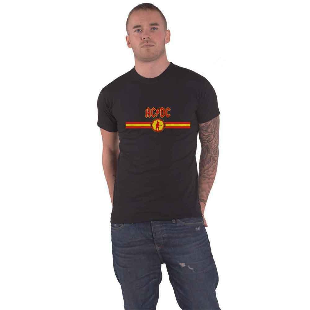 Логотип группы и футболка в полоску AC/DC, черный цена и фото