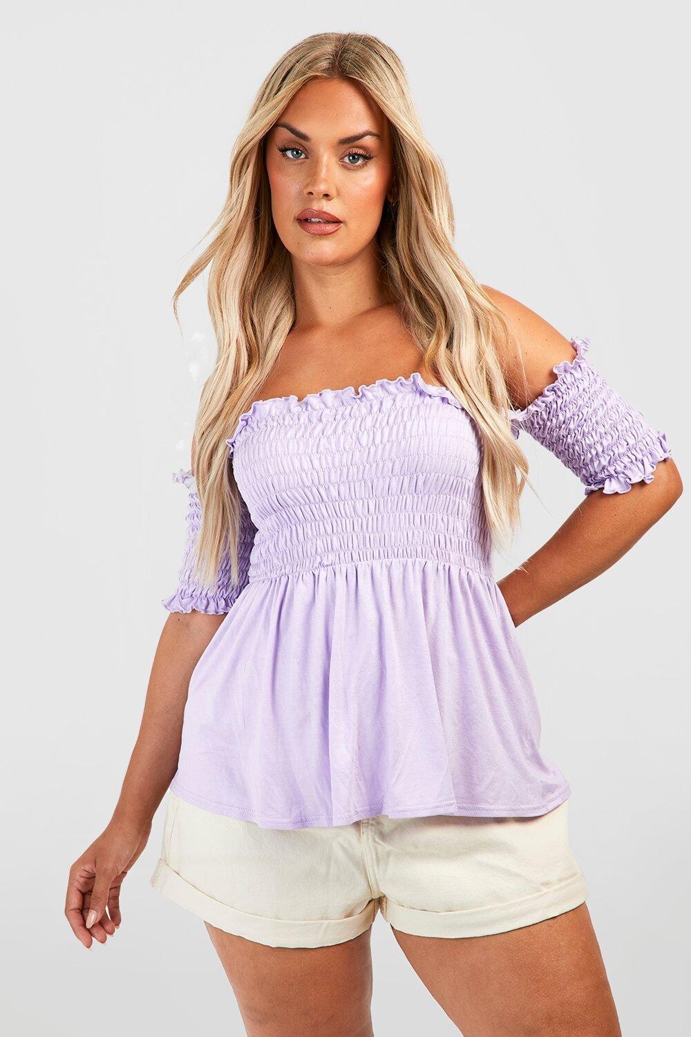 

топ с открытыми плечами Boohoo, сиреневый