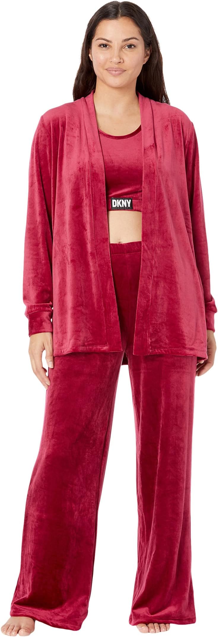 Комплект укороченных брюк с длинными рукавами DKNY, цвет Rumba Red