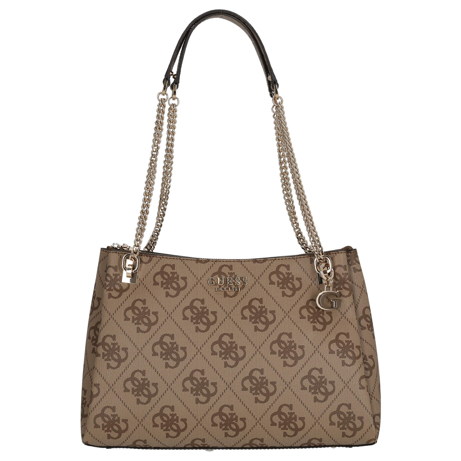 

Сумка шоппер Guess Eliette 37см, цвет latte logo