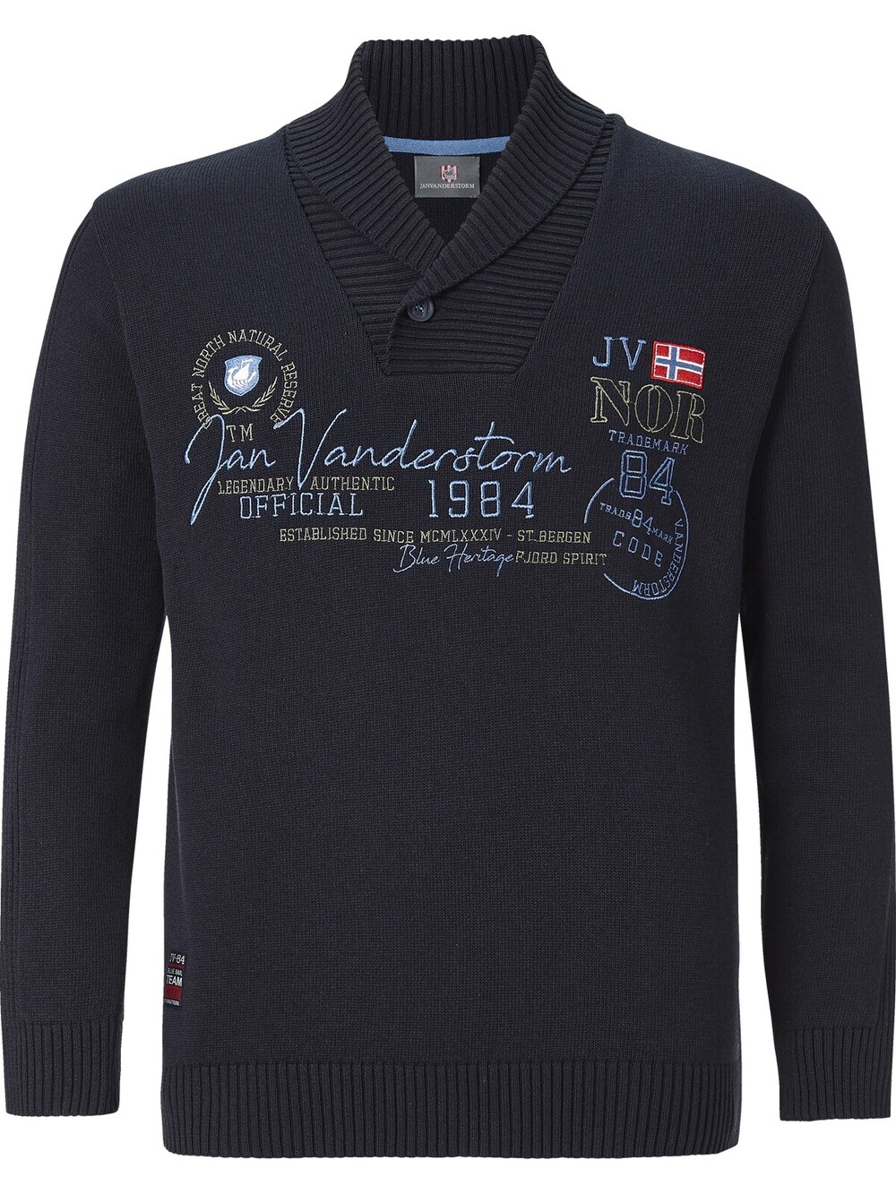 Свитер Jan Vanderstorm Hamar, темно-синий свитер jan vanderstorm cajetan темно синий