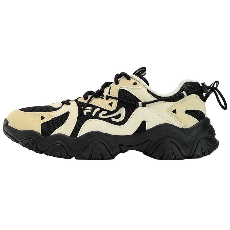 Кроссовки спортивные мужские Fila Fluid 4 дышащие, бежевый / черный дышащая нескользящая прочная и легкая мужская повседневная спортивная обувь белый