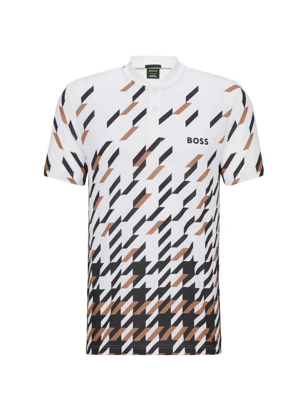 

Рубашка поло узкого кроя Boss X Matteo Berrettini с узором «гусиные лапки» BOSS, белый