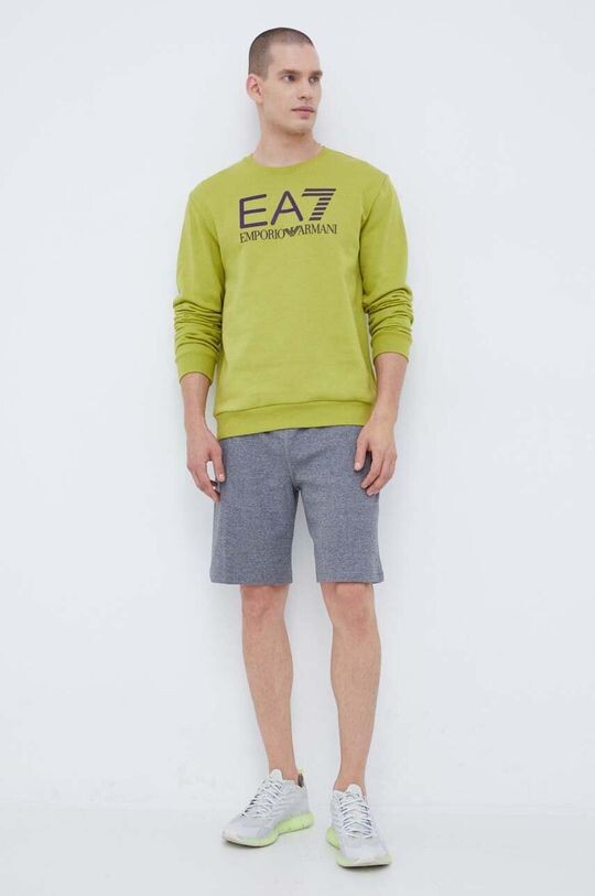 

Хлопковая толстовка EA7 Emporio Armani, зеленый