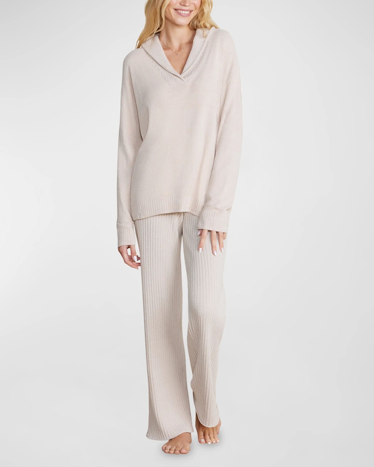 

Свитер CozyChic Ultra Lite с шалевым воротником Barefoot Dreams, цвет Stone
