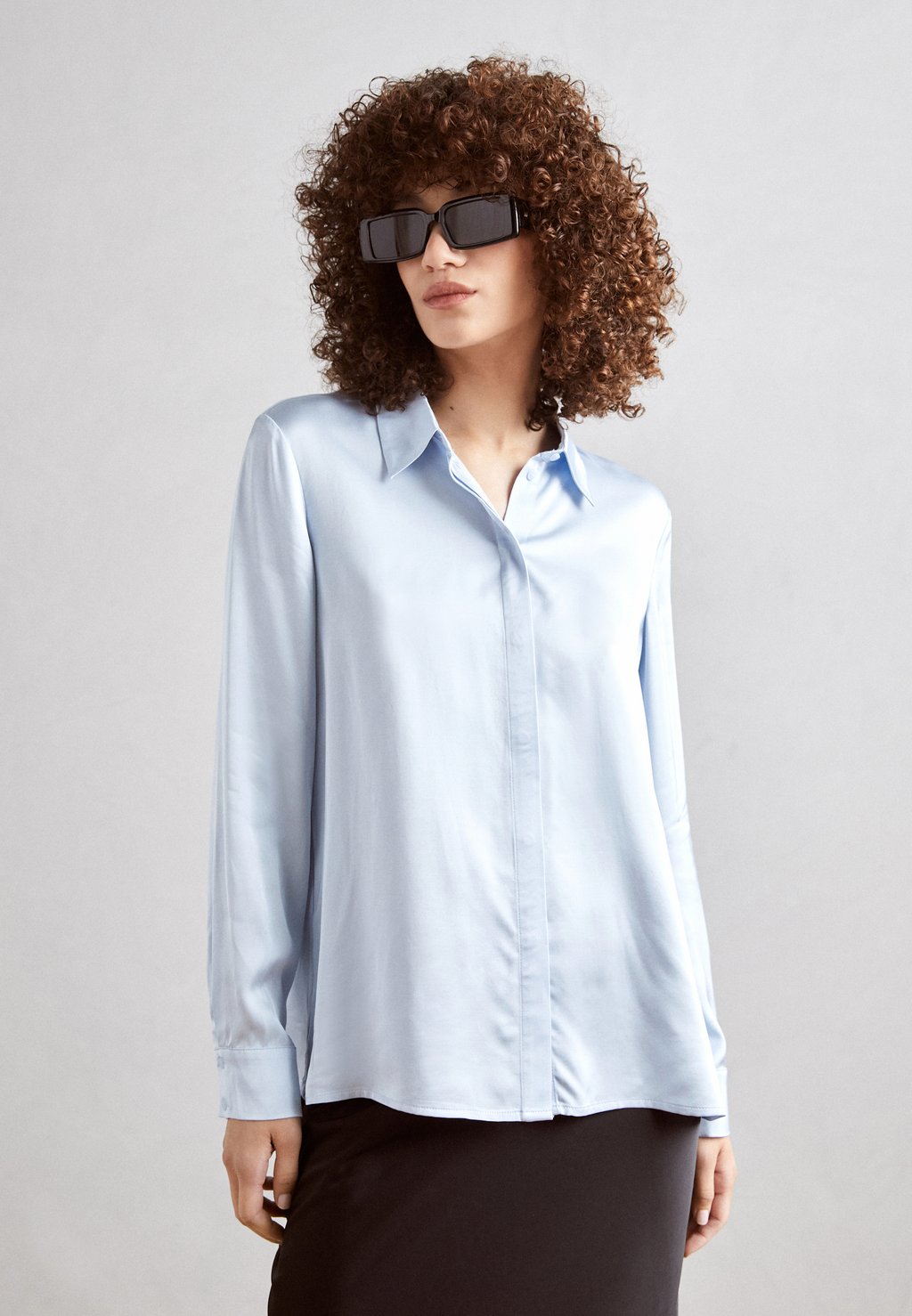 Рубашка Esprit, светло-голубая рубашка esprit светло серый