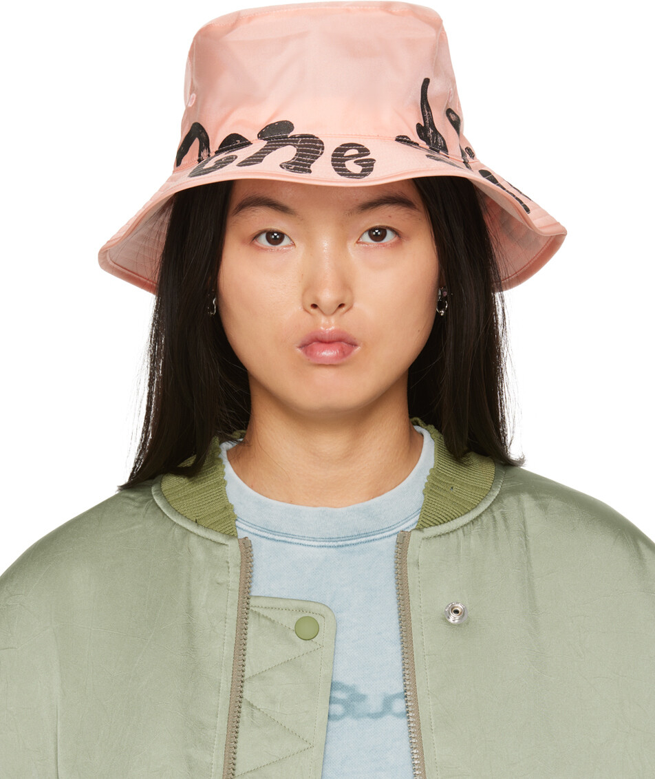 

Розовая панама с логотипом Персикового цвета Acne Studios