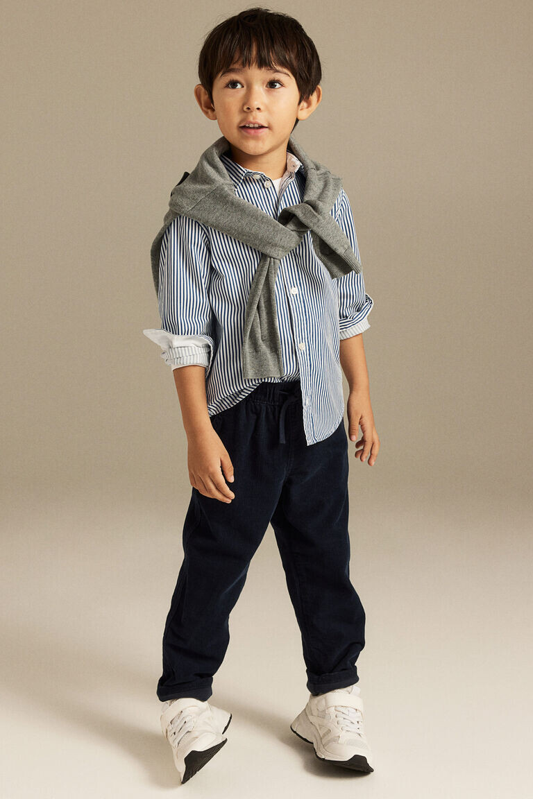 

Хлопчатобумажную рубашку H&M, синий