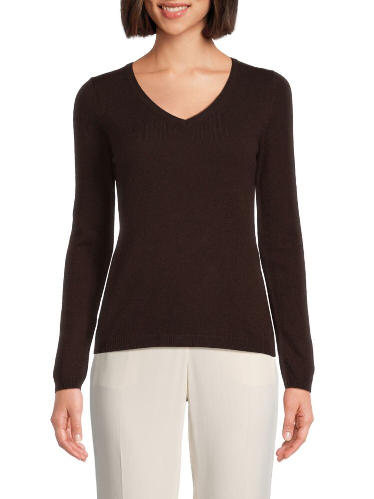 

Однотонный кашемировый вязаный свитер Sofia Cashmere, цвет Dark Brown