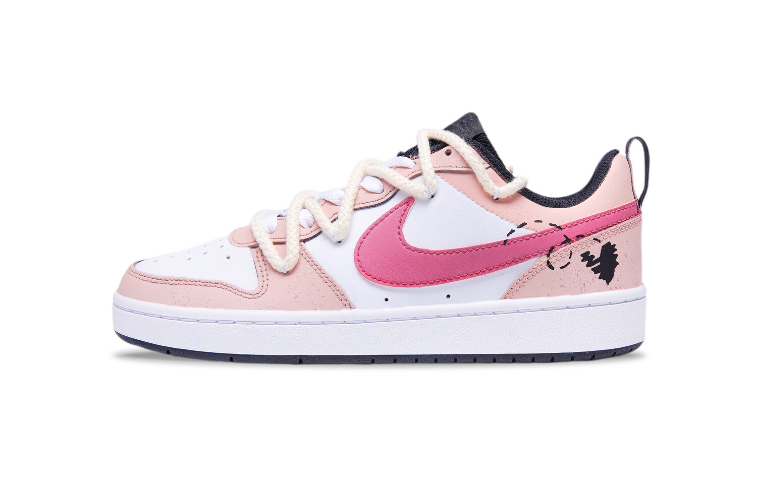 

Кроссовки Nike Court Borough Skateboarding Shoes Women's Low-top Pink/white, белый