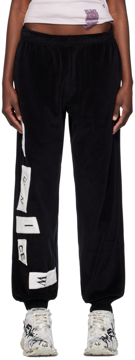 Черные свободные брюки для отдыха Venicew брюки велюровые на меху клариса