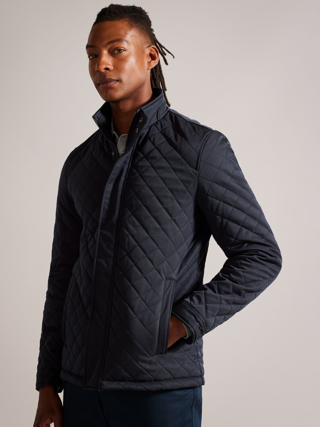 

Куртка-воронка Finnich Diamond Quilt Ted Baker, темно-синий