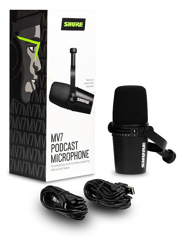 Микрофон Shure MV7 Dynamic USB Podcast Microphone metal usb microphone pc condenser microphone vocals recording studio microphone for youtube video skype chatting game podcast