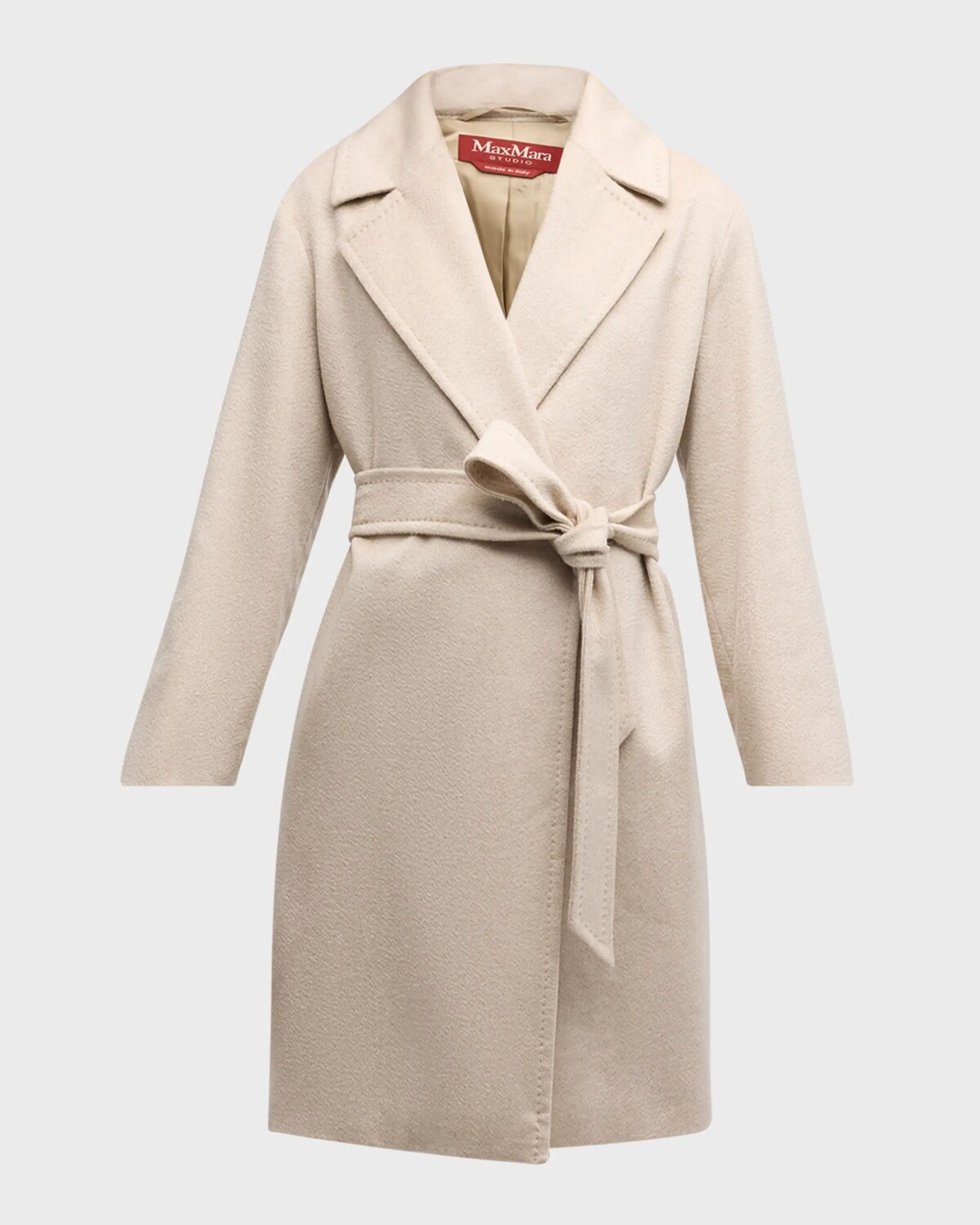 

Кашемировое пальто Pazzo с запахом спереди Max Mara Studio, бежевый