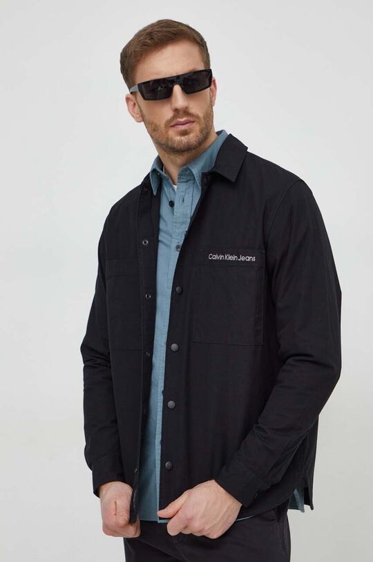 

Хлопчатобумажную рубашку Calvin Klein Jeans, черный