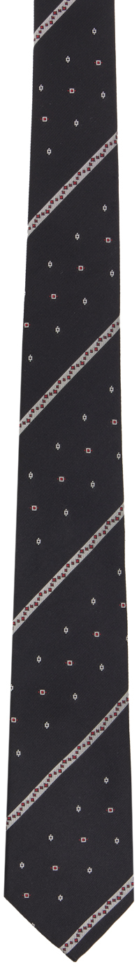 Черный галстук дерби Yohji Yamamoto, цвет Black галстук натуральный шелк черный