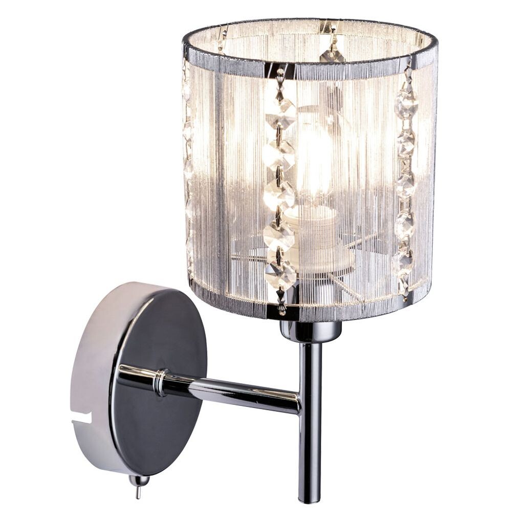 

Настенный светильник Crystal, хром, серебристый металлик, высота 24,5 см. Globo Lighting, серебро