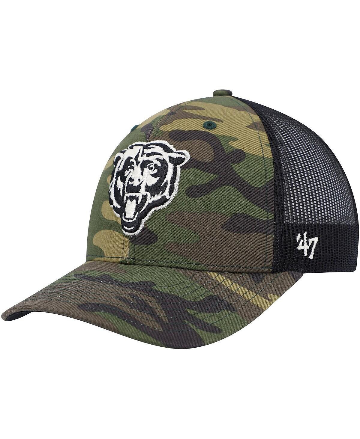 

Мужская камуфляжная, черная регулируемая кепка Chicago Bears Trucker '47 Brand