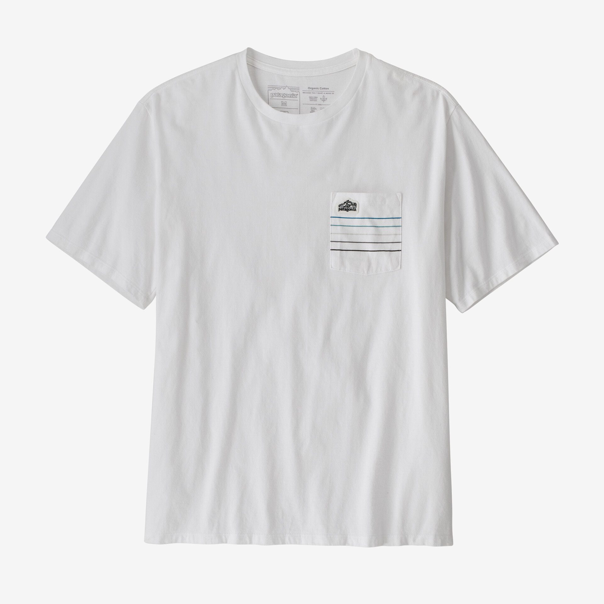 Мужская футболка с карманами и логотипом Ridge Stripe Patagonia, белый цена и фото