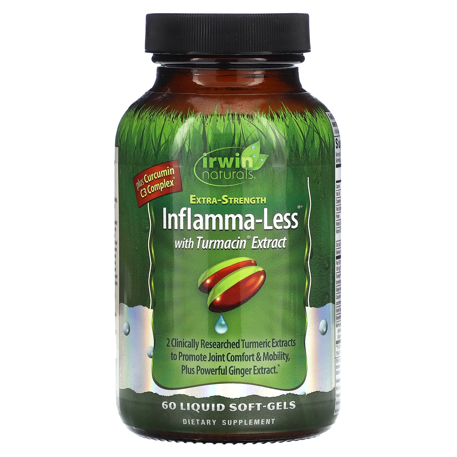 Irwin Naturals Inflamma-Less с экстрактом турмацина повышенная сила действия 60 мягких таблеток irwin naturals colon flush повышенная сила действия 60 капсул с жидкостью