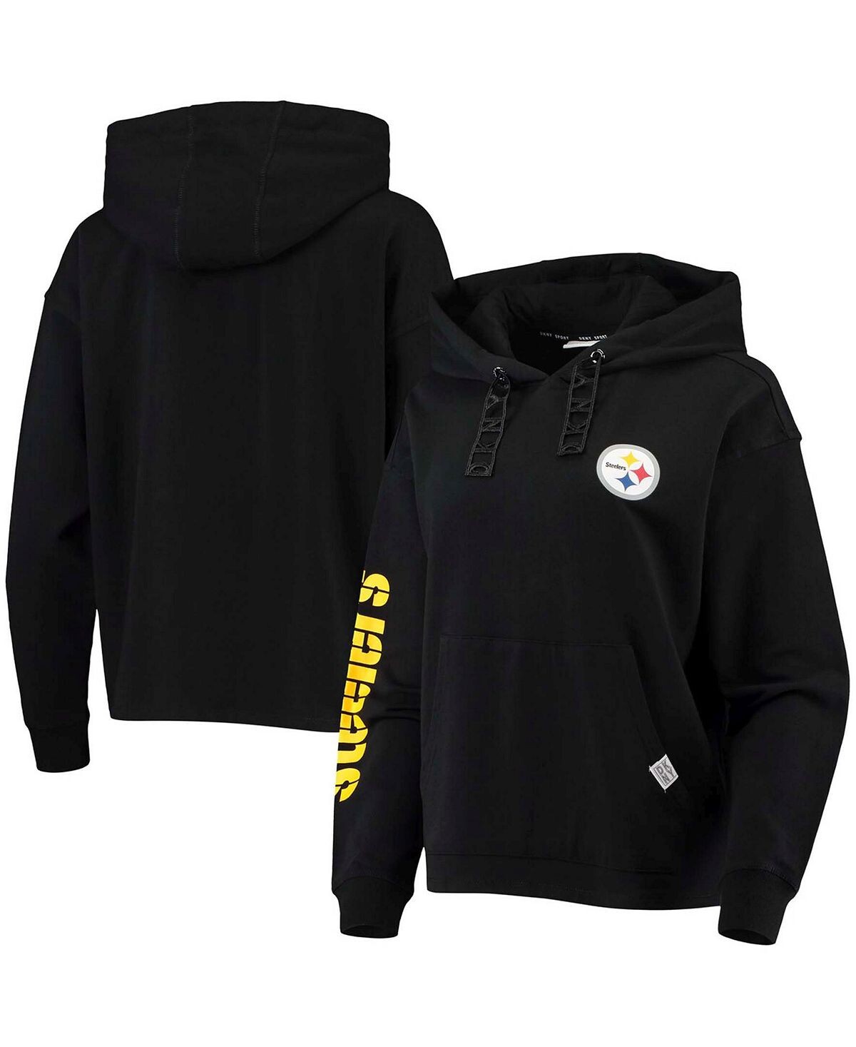 

Женский черный пуловер с капюшоном Pittsburgh Steelers Staci DKNY, черный