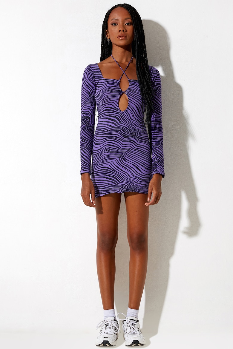 Короткое облегающее платье с принтом Motel Rocks, фиолетовый платье короткое с принтом 48 фиолетовый