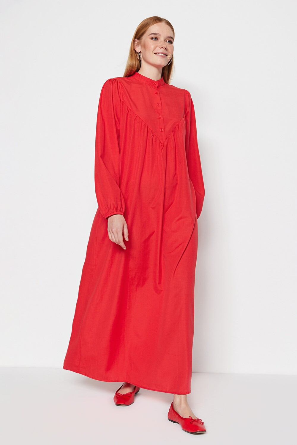 

Платье - Красное - Фигуристка Trendyol Modest, красный