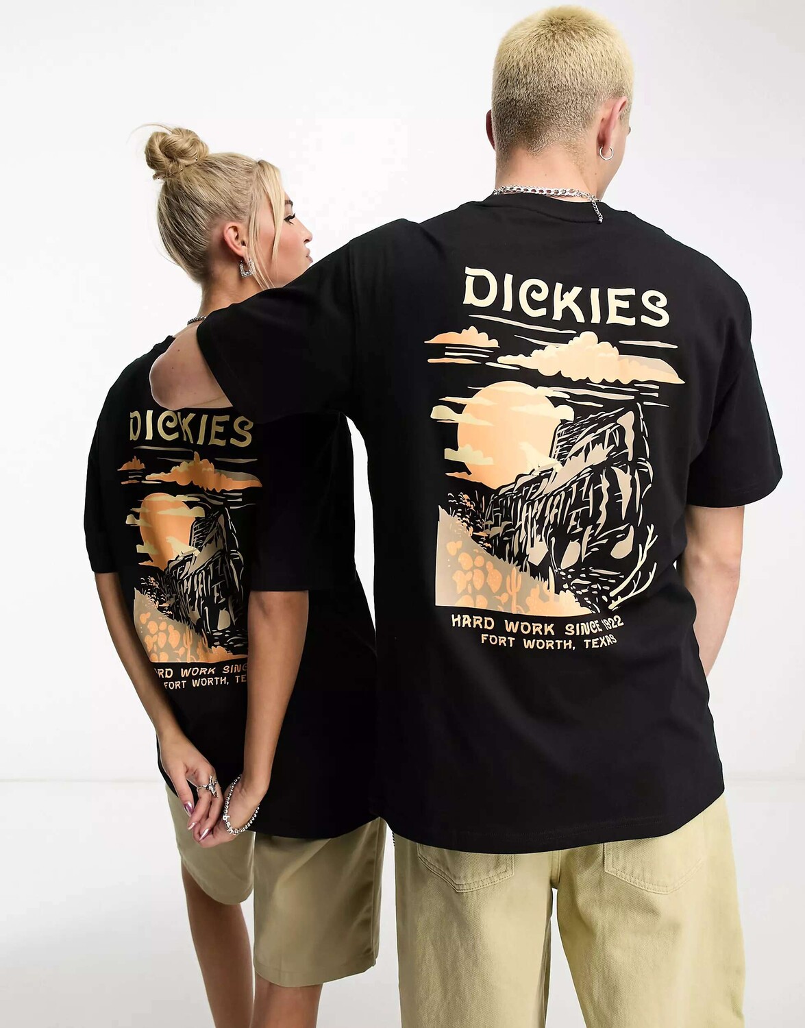 

Черная футболка унисекс с принтом в виде орла и гор на спине Dickies эксклюзивно для asos, Черный