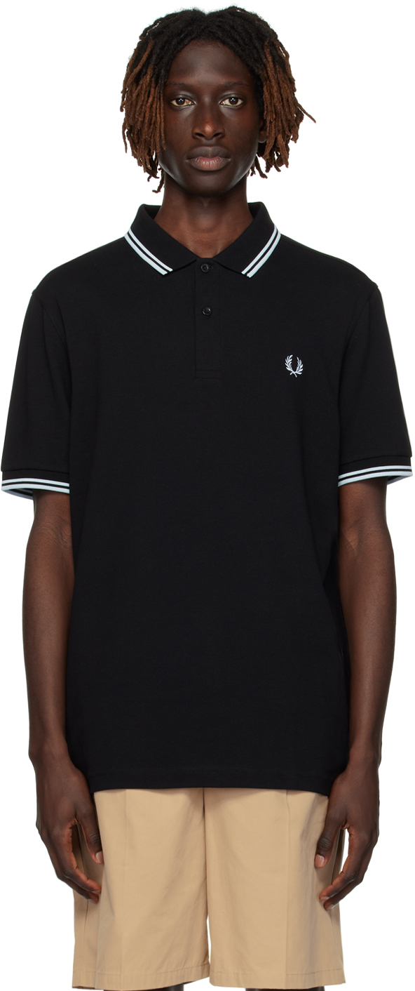 

Черная футболка-поло с двумя кончиками Fred Perry, Черный