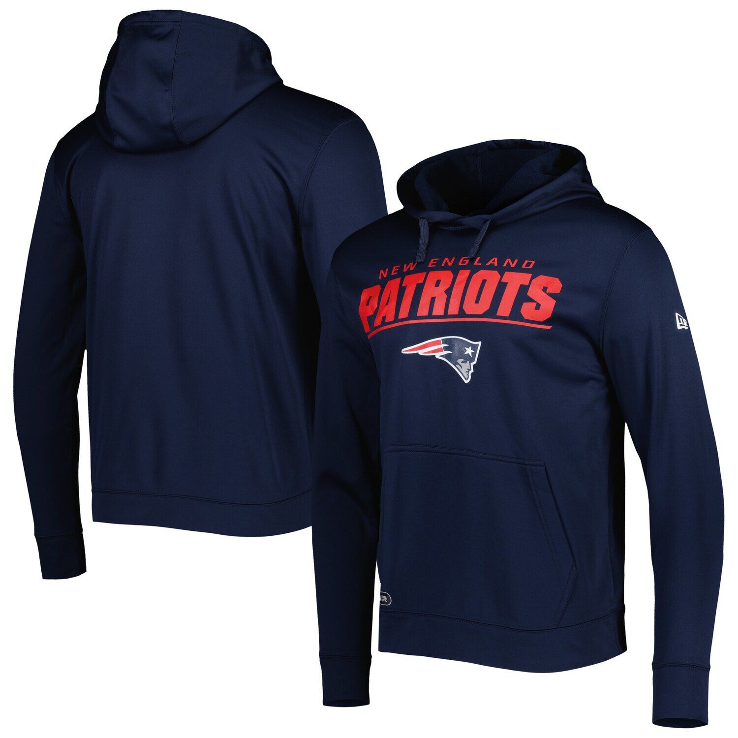 

Мужской пуловер с капюшоном New Era Navy New England Patriots с аутентичным логотипом
