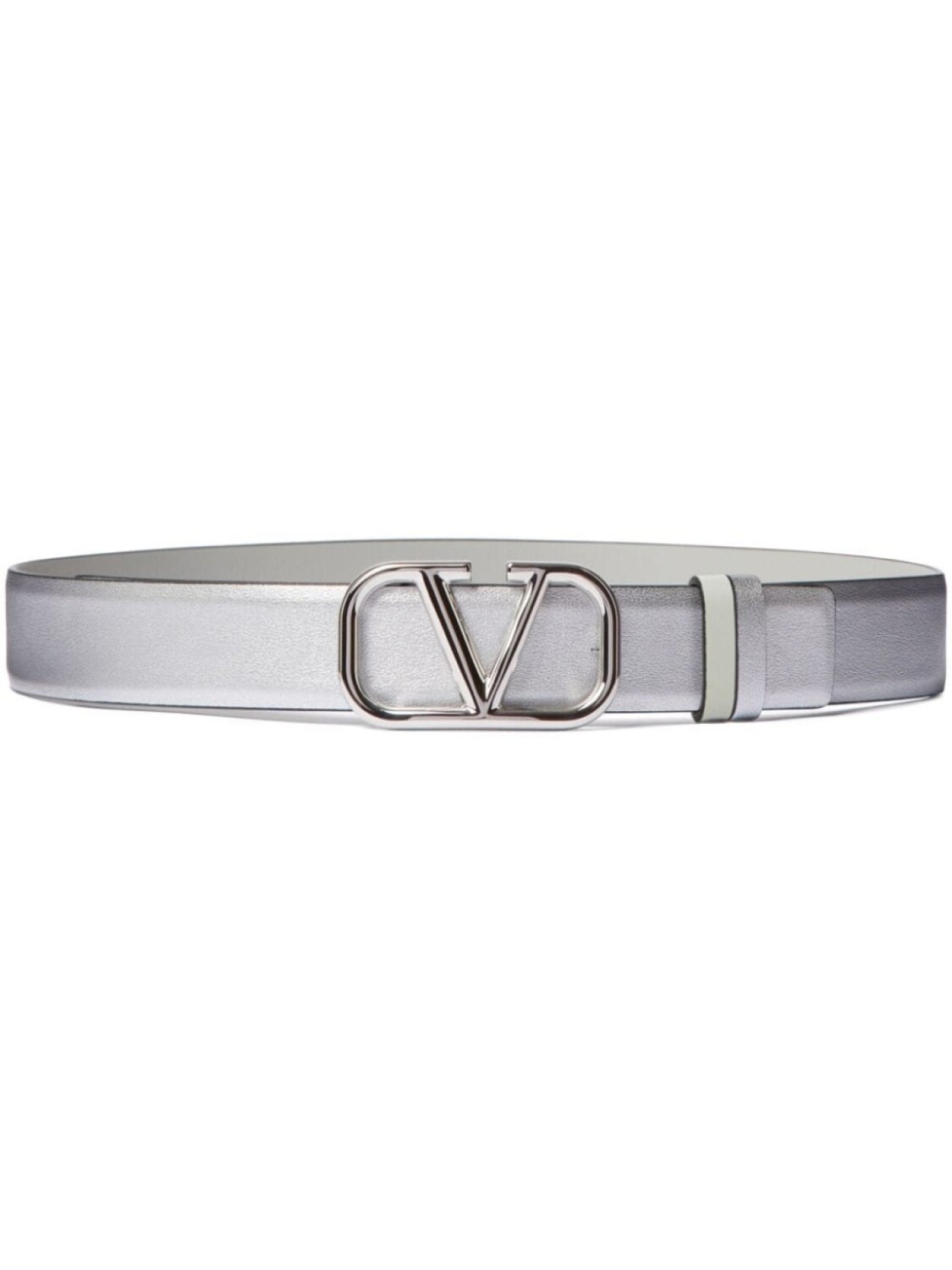 

Valentino Garavani двусторонний ремень с логотипом VLogo Signature, серебристый