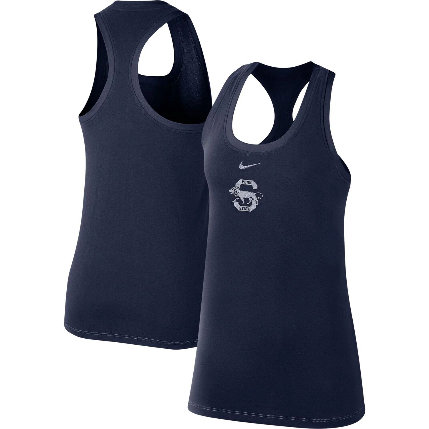 

Женская майка Nike Penn State Nittany Lions Varsity Stack Vault Racerback Racerback, темно-синяя, с овальным вырезом Nike, Синий