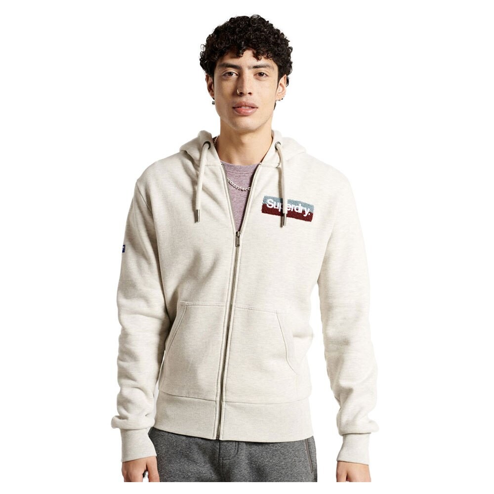 

Толстовка Superdry Core Logo Workwear Full Zip, бежевый