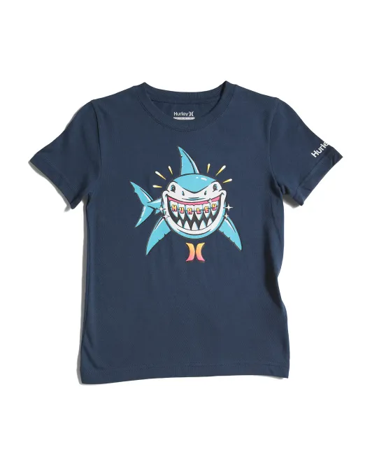

Футболка с рисунком Little Boys Shark Smile Hurley, синий