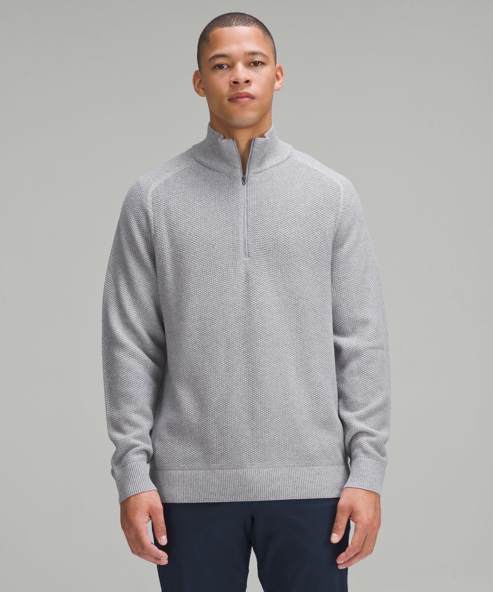 

Текстурированный вязаный свитер с молнией до половины Lululemon