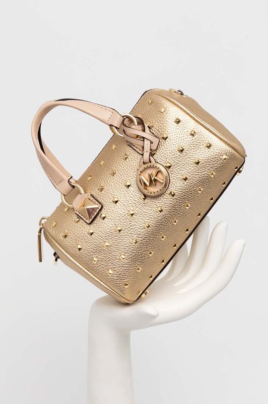 Кожаная сумочка MICHAEL Michael Kors, золото сумка шоппер michael kors повседневная текстиль фактура тиснение вмещает а4 белый