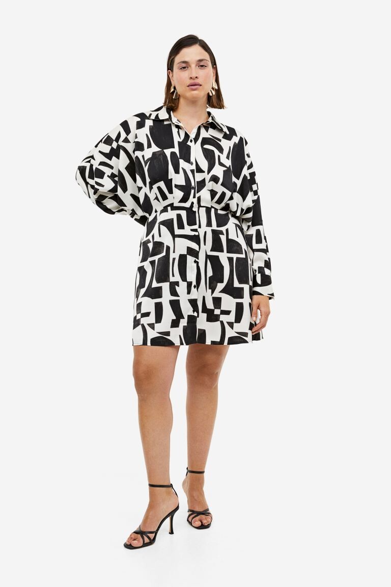 

Атласное платье-рубашка H&M