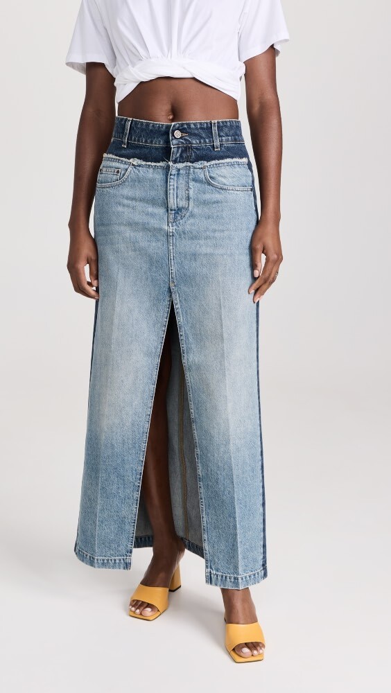 

Юбка Stella McCartney Paneled Blue Denim, синий